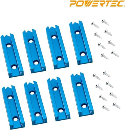 POWERTEC 72081 Double-Cut Profile Universal T-Track & Intersection Kit, 4pc 24 Inch Aluminum T Tracks with 2 Sets 3" T-Track Intersection Kit, Drill Press Table, Router Table, Workbench, Pack of 1 - size: 24" T track (4PK) + Intersection Kit (2 Sets)