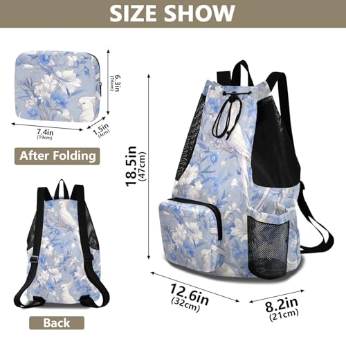 Draw String Back Bag Climbing Gym Bag With Inside Pockets Dry Wet Separation