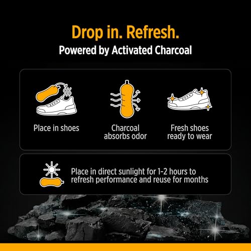 StinkERASERS Activated Charcoal Shoe Deodorizer Bags, 2 Pack | Natural Odor Eliminator, Shoe Smell Remover, Reusable Unscented, Moisture Absorber Inserts, For Sneakers, Boots & Gym Bags - style: 2 Pack