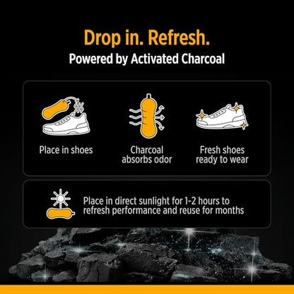 StinkERASERS Activated Charcoal Shoe Deodorizer Bags, 2 Pack | Natural Odor Eliminator, Shoe Smell Remover, Reusable Unscented, Moisture Absorber Inserts, For Sneakers, Boots & Gym Bags - style: 2 Pack