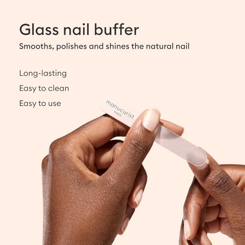 Manucurist Glass Nail File Buffer & Cuticle Pusher Manicure Tool Set | Glass Nail Care Set with Reusable Nail File, Buffer and Cuticle Pusher for Professional Manicures at Home