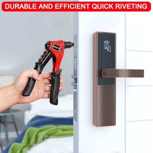 WETOLS Pop Rivet Gun Kit with 200 Blind Rivets, Upgraded Manual Single Hand Riveter with 4 Tool-Free Interchangeable Rivet Heads and 4 Drill Bits, Pop Rivet Tool Kit with Sturdy BMC Carrying Case - size: Regular Rivet Gun