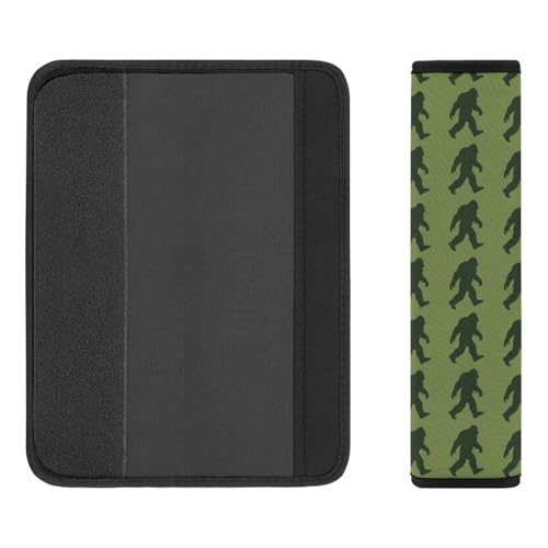 1 Pair Universal Soft and Comfortable Car Seat Belt Pad for Girls and Boys, Most Cars, Big Foot Sasquatch Green Harness Pads Strap, Neck and Shoulder Support - color: Pattern 224