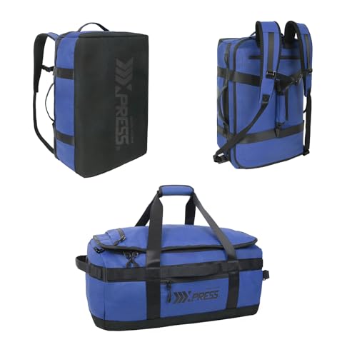 2-in-1 Carry-on Backpack for Men Women 40L Sports Gym Bag with Backpack Straps,Water Resistant,for Travel/Gym（20in,Blue） - color: 20in-blue