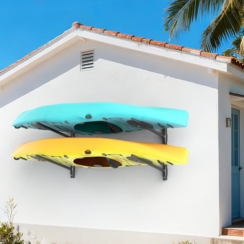 WALMANN Heavy Duty Wall Mounted Kayak Storage Rack for Garage, Adjustable Kayak Hangers for Wall, Holds Up to 220 lbs - style: 4-tier
