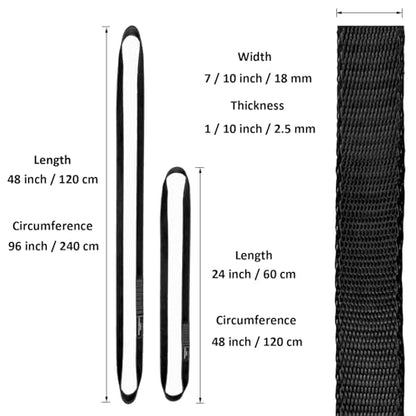 18MM Nylon Climbing Slings Runners 23 kN Strong Webbing Straps for Rock Climbing, Rappelling, Swing, Yoga Hammock etc - color: 1PC Black, size: 24inch/60cm