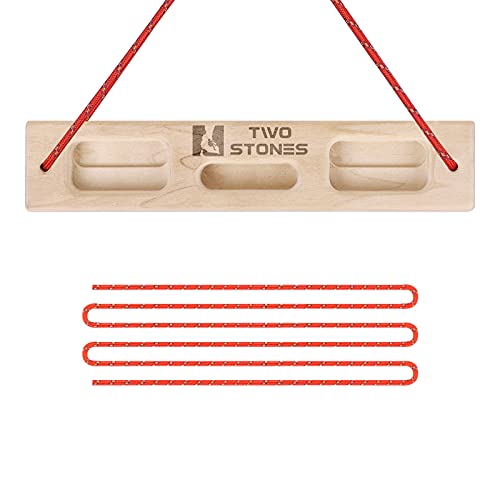 Two Stones Portable Fingerboard as Rock Climbing Training Boards with Edges and Pockets, Portable Climbing Hangboard as Rock Climbing Finger Strengthener Training Indoor and Outdoor