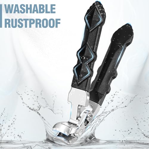 2026 Toenail Clippers for Thick Toenails, Angled Head Large Toe Nail Clippers with Wide Jaw Opening, Super Sharp & Durable Thick Toenail Clippers with Comfort Grip Long Handle for Seniors Men Women - style: Sliver Angled Nail Clippers