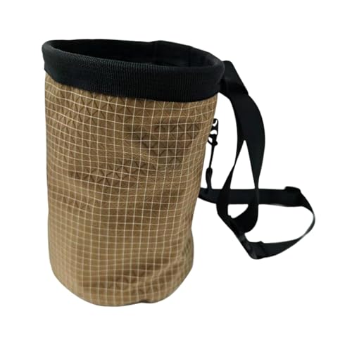 Chalk Bag for Rock Climbing Storage Pouch for Men Women Practical Chalk Carrier Bag Lightweight for Fitness Disc Golf Bowling - color: Brown
