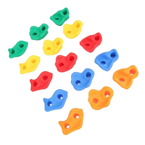 PE Rock Climbing Holds for Kids, 20PCS Climbing Rocks with Mounting Hardware for Indoor Outdoor Playground Set, Wear Odorless Wall Holds