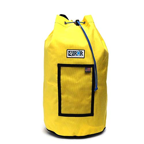 Rock-N-Rescue Grand Rope Bag, Premium Climbing Gear Storage Backpack, Heavy-Duty 1000D Nylon, Padded Shoulder Straps, Waterproof Design, Made in USA, Perfect for Mountaineering - color: Yellow, size: Standard - 200' of 1/2" Capacity