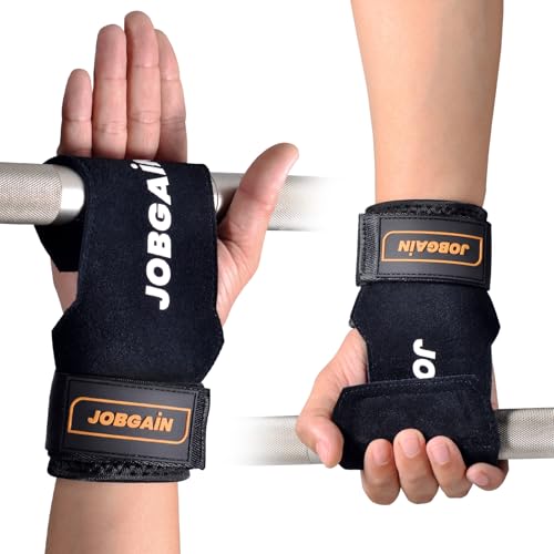Weight Lifting Wrist Strap for Men & Women, 1 Pair | Double Layer Leather, For Deadlift and Powerlifting, Adjustable Neoprene Padded Wrist Wraps - color: Black