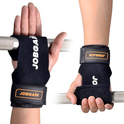 Weight Lifting Wrist Strap for Men & Women, 1 Pair | Double Layer Leather, For Deadlift and Powerlifting, Adjustable Neoprene Padded Wrist Wraps - color: Black