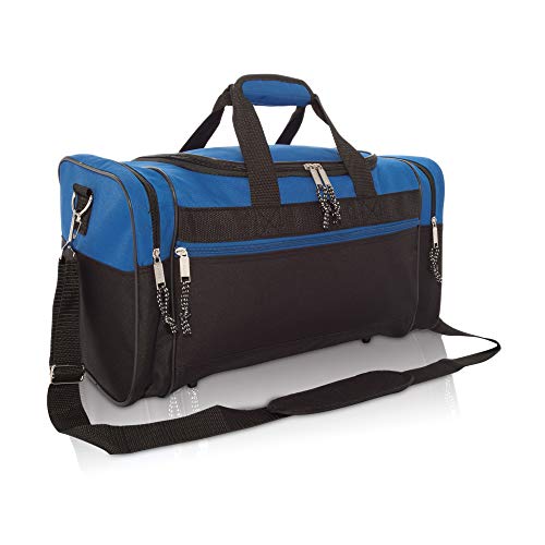 DALIX 17" Blank Duffle Bag Duffel Bag Travel Size Sports Durable Gym Bag - color: Royal Blue