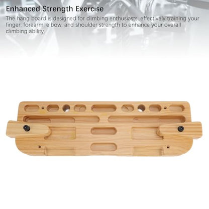 Climbing Hangboard, Wooden Fingerboard for Climbing Enthusiasts, Portable Grip Strength Training Board with Various Hold Holes for Home & Outdoor Use