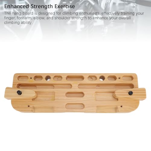 Training Hang Board, Climbing Hang Board, Solid Wood Various Grip Hole Enhanced Strength Exercise Compact Climbing Finger Board for Home Gym Outdoor