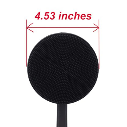 DNC Back Scrubber for Shower, Silicone Shower Brush with Long Handle Soft Bristles, Bath Body Exfoliator Washer for Men Women - color: Charcoal