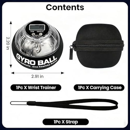 Torque Ball Hand Exerciser with Counter，Wrist Rehabilitation Exerciser，Forearm & Grip Strength Trainer Power Gyro Balls with LED Lights