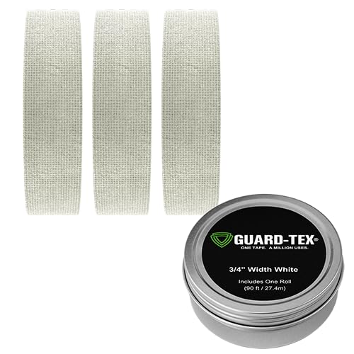 Guard-Tex® White Athletic Finger Tape - Self-Adhesive Natural Cotton Air-Mesh™ No Residue - 3/4 Inch - 3 Rolls, 90 Ft (270 Ft Total) - USA Made - color: Arctic White, size: 3 rolls, 3/4"