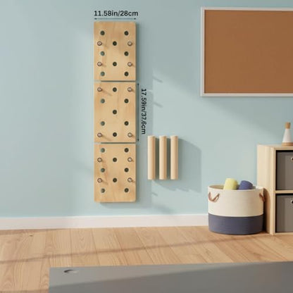 Climbing Board Wooden Pegboard Strength Training Upper Body Workout Smooth Polished Surface Design Suitable for Home or Garage Use - style: Style A