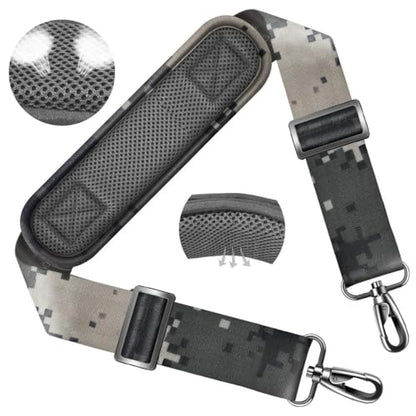 ZINZ Shoulder Strap 58" Ultra-Thick Fixed Padded and Adjustable Buckles Crossbody Strap for Briefcase Laptop Bag Luggage - color: Camouflage Gray