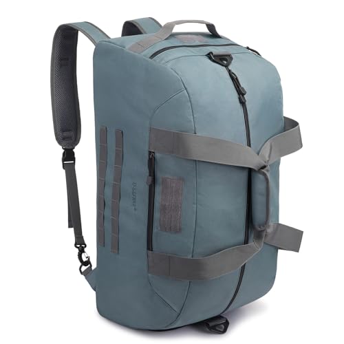 G4Free 70L Large Tactical Duffle Bag Men Sports Gym Backpack | with Shoes Compartment Military MOLLE Duffel Backpack, Grey - color: Grey