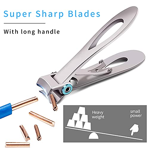 Nail Clippers Set,Fingernail Toenail Clippers for Thick Nails,Nail Clipper for Adult Men Women Seniors - size: Silver with carry sack