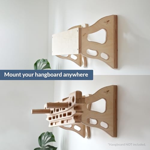 Wall Mount for Hangboards - Wall Mounting Hangboard Holder - Compatible with Standard Climbing Fingerboards - 120kg Load Capacity - Waveline Wood - style: Waveline Wood