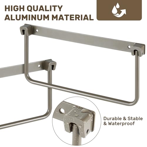 BOYISEN 2-Pack RV Shoe Rack, Foldable Wall Mount Shelf | 12" Aluminum, Space-Saving for Camper & Travel Trailer, Easy Installation, Holds Various Shoes