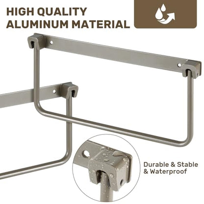 BOYISEN 2-Pack RV Shoe Rack, Foldable Wall Mount Shelf | 12" Aluminum, Space-Saving for Camper & Travel Trailer, Easy Installation, Holds Various Shoes