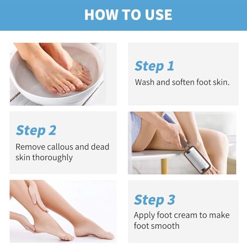 Fu Store 2 Pack Foot Files Callus Remover Stainless Steel Foot Rasp and Dual Sided Feet File Professional Scrubber Pedicure Tools Premium for Feet Care Remove Hard Skin, Brown - color: Brown