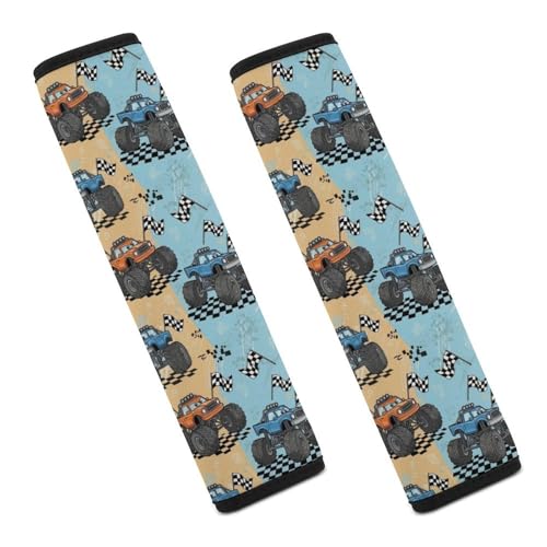 2PCS Universal Fit Car Seat Belt Pad for Kids, Most Cars, Truck Monster Racing Car Seat Belt Cushion, Shock Absorption - color: Pattern 634