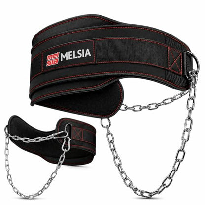 Dip Belt with Chain or Rope – Heavy Duty Adjustable Weightlifting Belt, Neoprene Padded Comfort, 350–650 lbs Capacity for Pull Ups, Dips, Squats & Strength Training