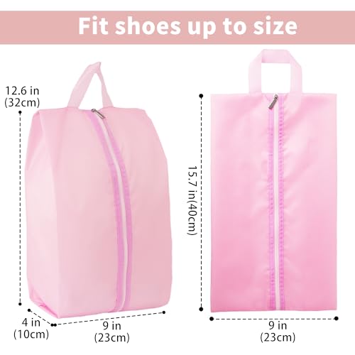6pcs Portable Shoe Organizer, Travel Pouches with Zipper, Golf Shoe Bags, Clothes Bags, Soccer Cleats Bag Shoe Pouch for Gym, Waterproof, Odor-Resistant (Pink) | Golf Shoe Bags, Clothes Bags, Soccer Cleats Bag Shoe Pouch for Gym, Waterproof, Odor-Resistan