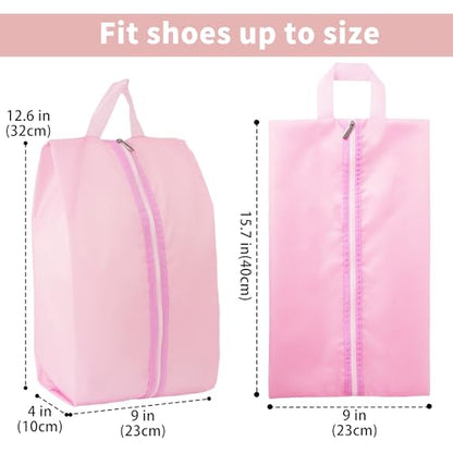 6pcs Portable Shoe Organizer, Travel Pouches with Zipper, Golf Shoe Bags, Clothes Bags, Soccer Cleats Bag Shoe Pouch for Gym, Waterproof, Odor-Resistant (Pink) | Golf Shoe Bags, Clothes Bags, Soccer Cleats Bag Shoe Pouch for Gym, Waterproof, Odor-Resistan