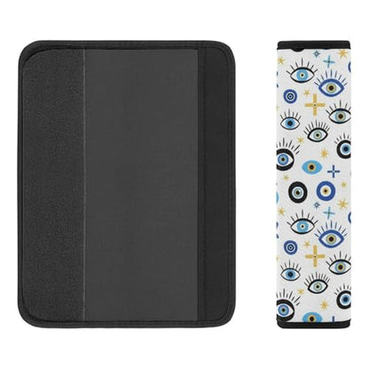 2 Pack Universal Soft and Comfortable Seat Belt Cover for Kids, Car Seats Pushchair Strollers High Chair Pushchair, Hamsa Eyes Hand Magic Evil Eye Print Seat Belt Cushion - color: Pattern 709