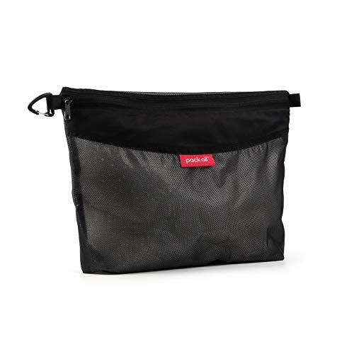 pack all Water-resistant Material Zipper Pouch, Mesh Zipper Bags for Storage, Travel, Office (Black, Large) - color: Black, size: Large