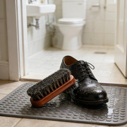 Premium Horsehair Shoe Brush Set - Leather Care Tool Kit for Bags, Boots & Shoes Shine, Polish and Buffing