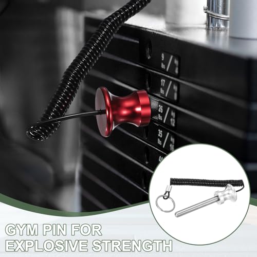 Weight Stack Pin, Weight Gym Pin Strength Training Equipment Replacement with Pull Rope for Commercial Home - color: Silver, size: 0.4 x 3.1 Inch