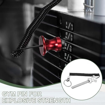 Weight Stack Pin, Weight Gym Pin Strength Training Equipment Replacement with Pull Rope for Commercial Home - color: Silver, size: 0.4 x 3.1 Inch