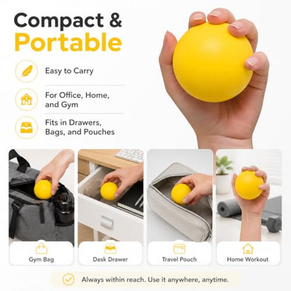 Hand Exercise Grip Ball, Finger Strengthener, Wrist and Hand Training Tool for Sports and Fitness - color: Yellow