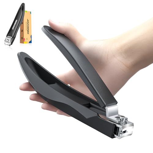 Nail Clippers for Men with Catcher, Anti Splash Self-Collecting Finger Nail Clippers Adult with Ergonomics Long Handle, Heavy Duty Large Toenail Clippers for Thick Nails for Seniors Nail Cutter - size: Long Handle