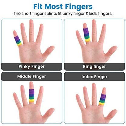 Finger Compression Sleeves, 10 Pcs | Finger Protectors Cots for Arthritis Swelling Basketball Sport, Breathable Elastic - color: Rainbow