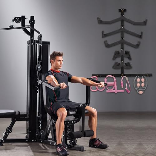 LAT Pulldown Attachments LAT Pull Down Bar Storage Rack for Mag Grip LAT Pulldown Machines Attachments Stand Cable Attachment Storage Rack for Home Gym and Gym Wall Storage