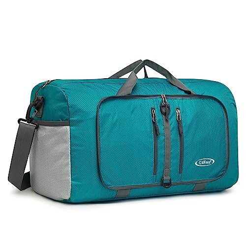 G4Free 40L/65L Foldable Travel Duffle Bag Packable Weekender Bag | Water Resistant Nylon, Carry On Size Duffel, for Travel or Overnight Weekender Trip, for Gym or Sports, for Men Women - color: Teal, size: 40L