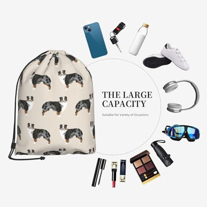 Australian Shepherd Drawstring Backpack String Bag Gym Sackpack Lightweight Waterproof Sport Bag for Women Men - color: Australian Shepherd