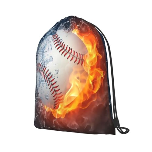 Baseball Drawstring Backpack String Bag Gym Sackpack Lightweight Waterproof Sport Bag for Women Men - color: Baseball