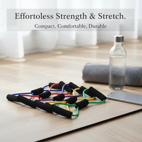 Figure 8 Resistance Band with Handles for Upper Body Exercise, TPE Exercise Loop for Arm and Shoulder Movement, Portable Fitness Gear (1 Pack) - color: Purple