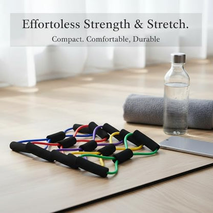 Figure 8 Resistance Band with Handles for Upper Body Exercise, TPE Exercise Loop for Arm and Shoulder Movement, Portable Fitness Gear (1 Pack) - color: Purple