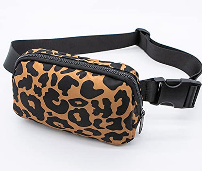 YOSHUYUKI Fanny Pack Cross Body Small Crossbody Bags for Women Men Trendy Nylon Waterproof Mini Purse Travel Running Belt Bag Lulu Dupes Bum Hip Chest Waist Pack Side Bag Must Have Leopard - color: Print Leopard